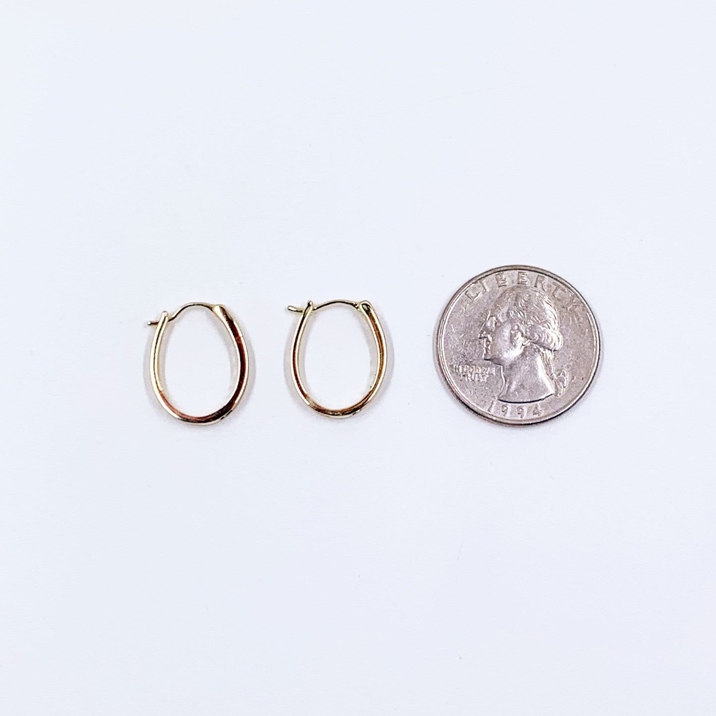 Estate 10k Gold Diamond Hoop Earrings | Small 10k Gold Hoops