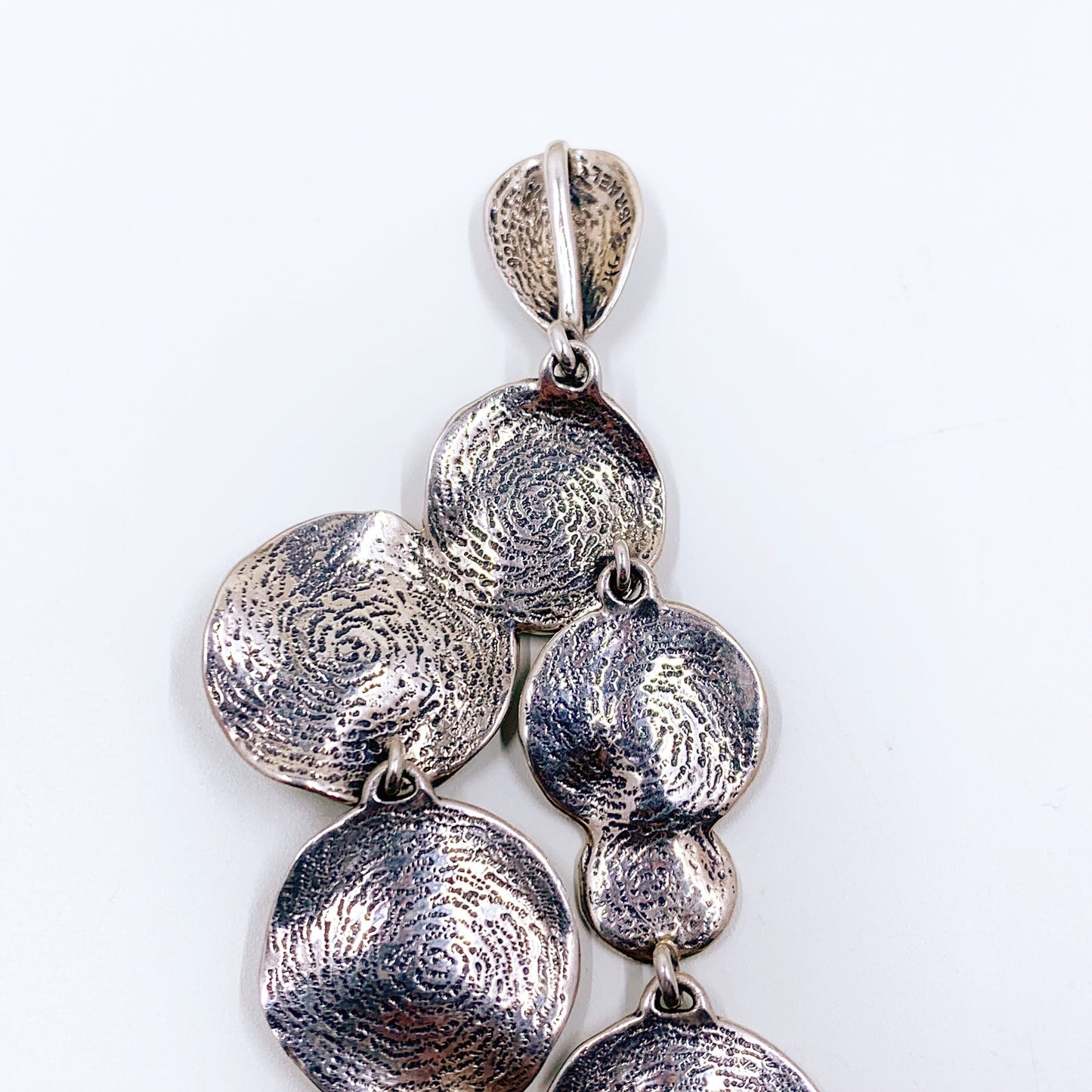 Vintage Hagit Gorali Modernist Circle Pendant | Modernist Articulated Silver Pendant | Israeli Designer Pendant