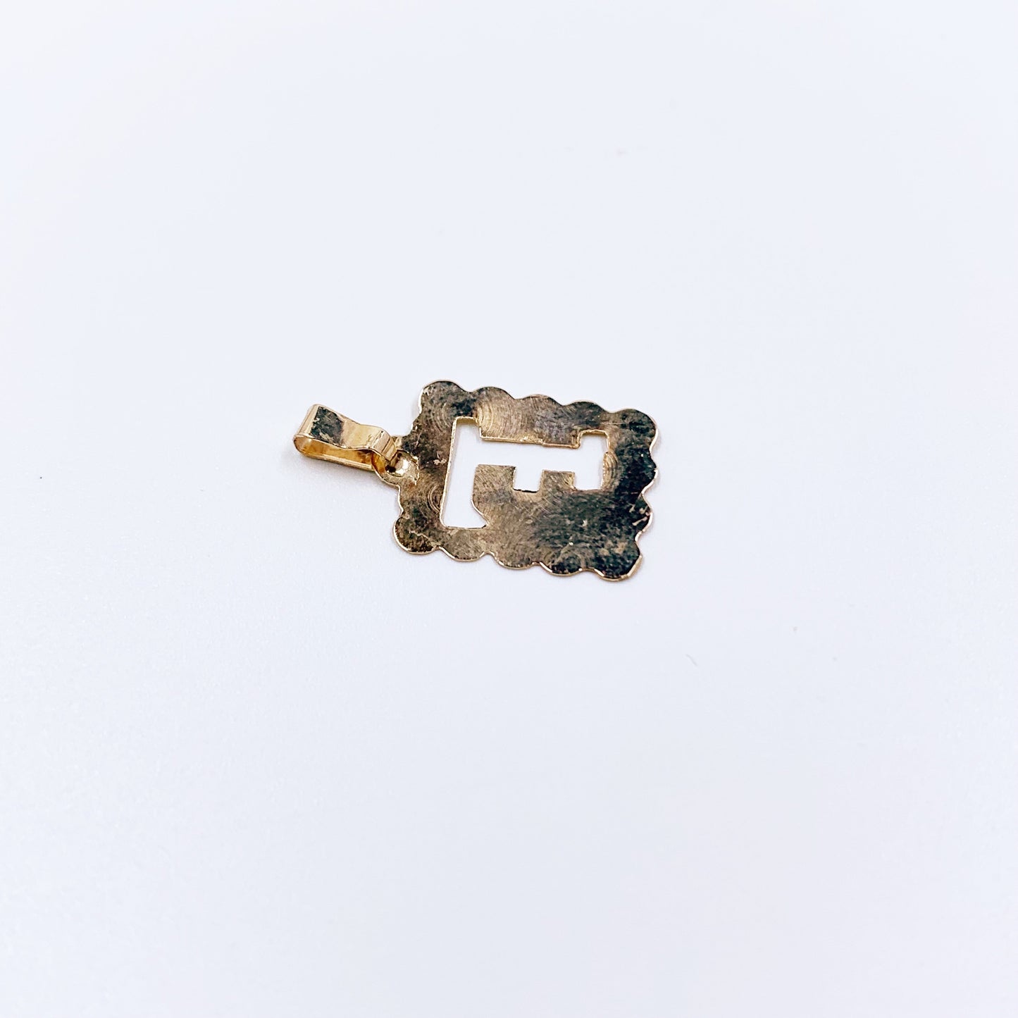 Vintage 10K Letter F Cutout Charm | 10K Yellow Gold Initial F Charm