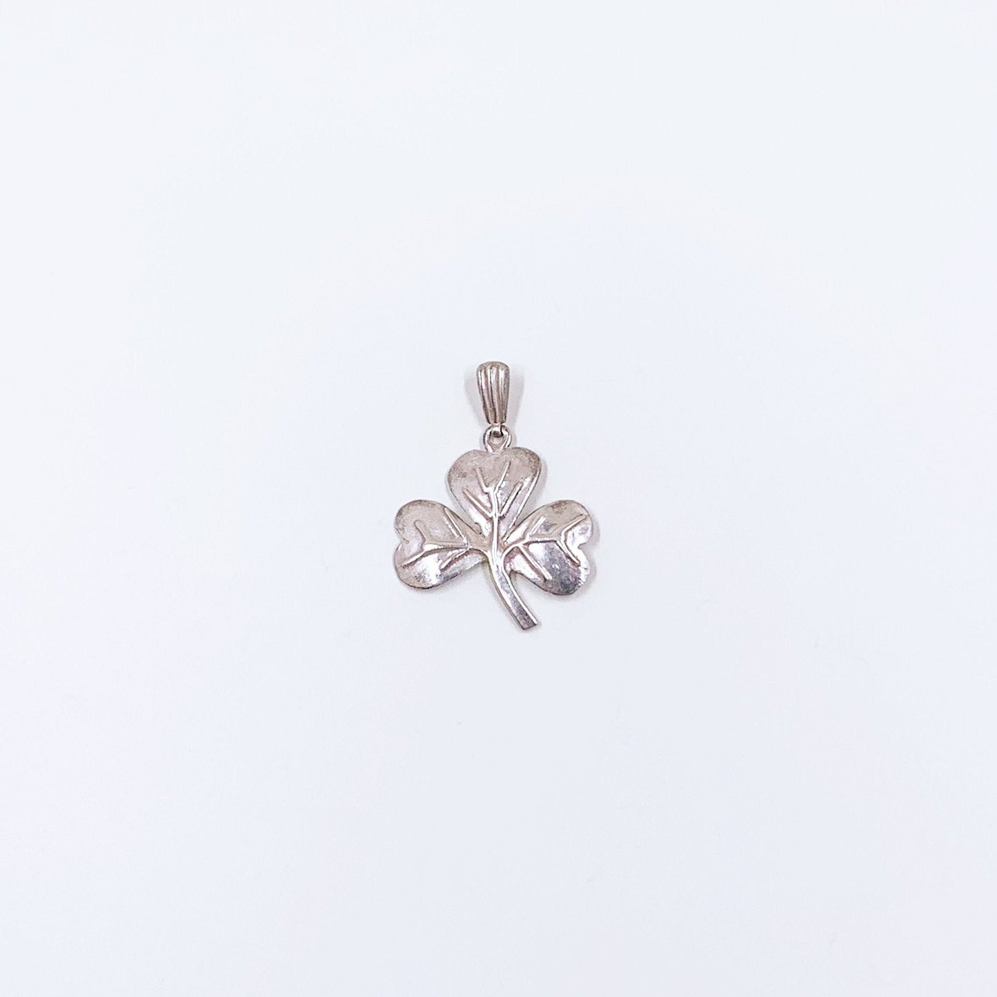 Vintage Silver Three Leaf Clover Charm | Silver Lucky Clover Charm