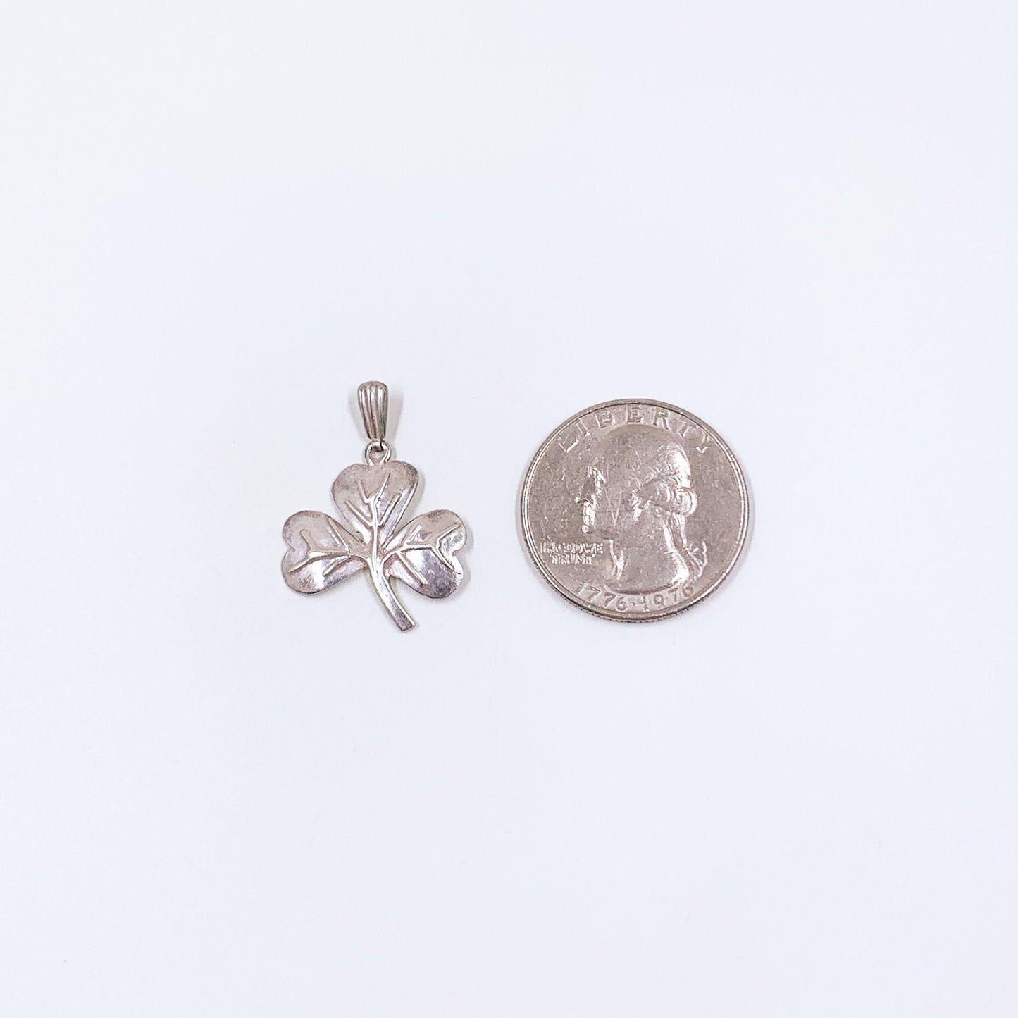 Vintage Silver Three Leaf Clover Charm | Silver Lucky Clover Charm