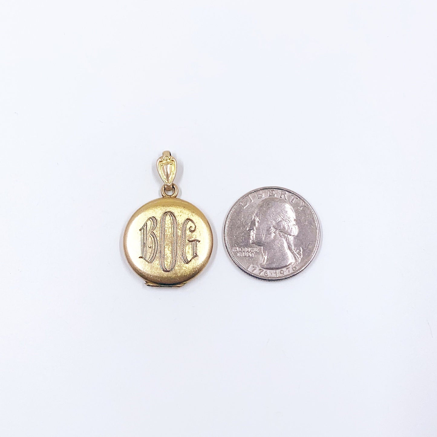 Antique Gold Filled Monogrammed Round Locket | BOG Monogram Bliss Brothers CO Locket