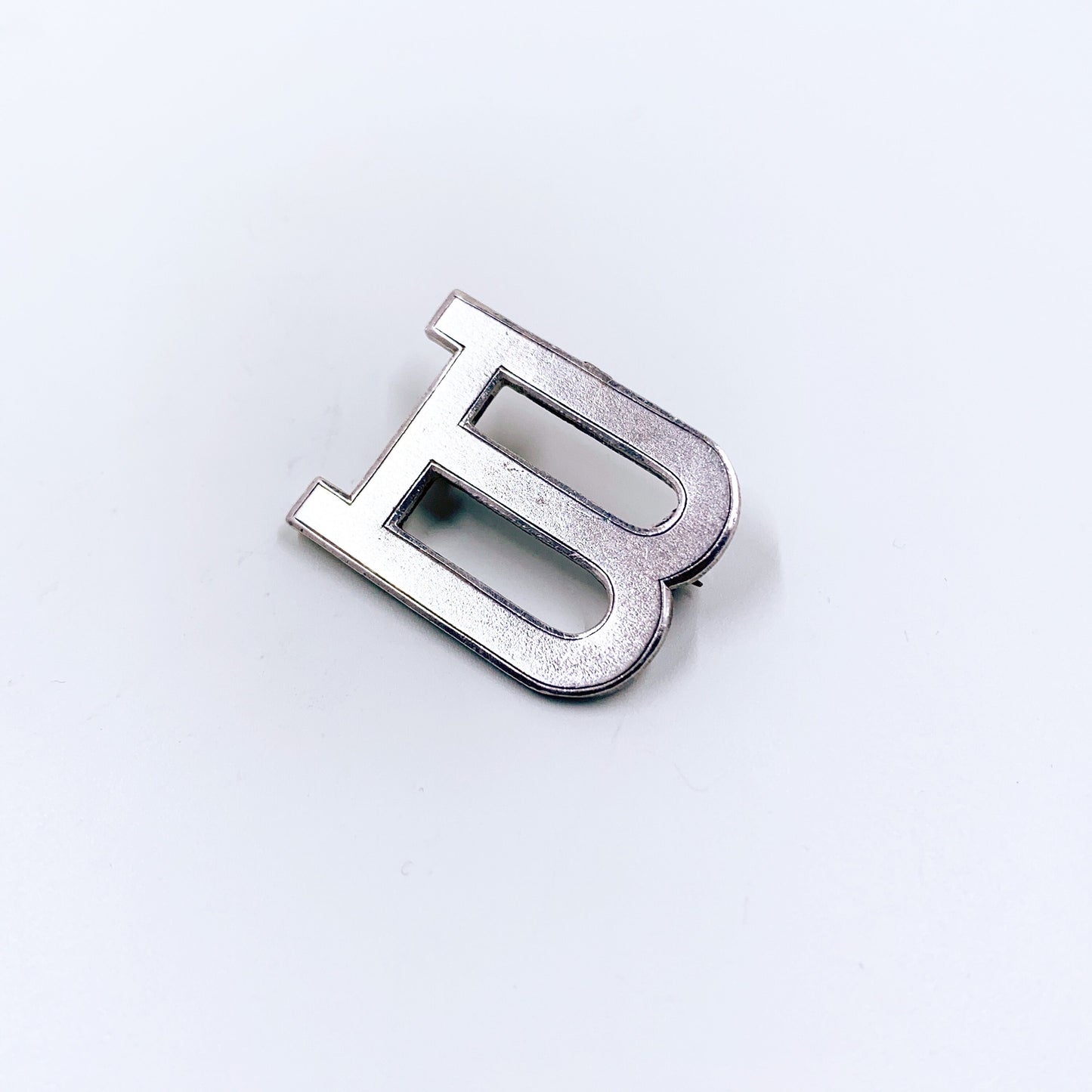 Antique Silver Letter B Brooch | Silver Monogram Letter B Brooch