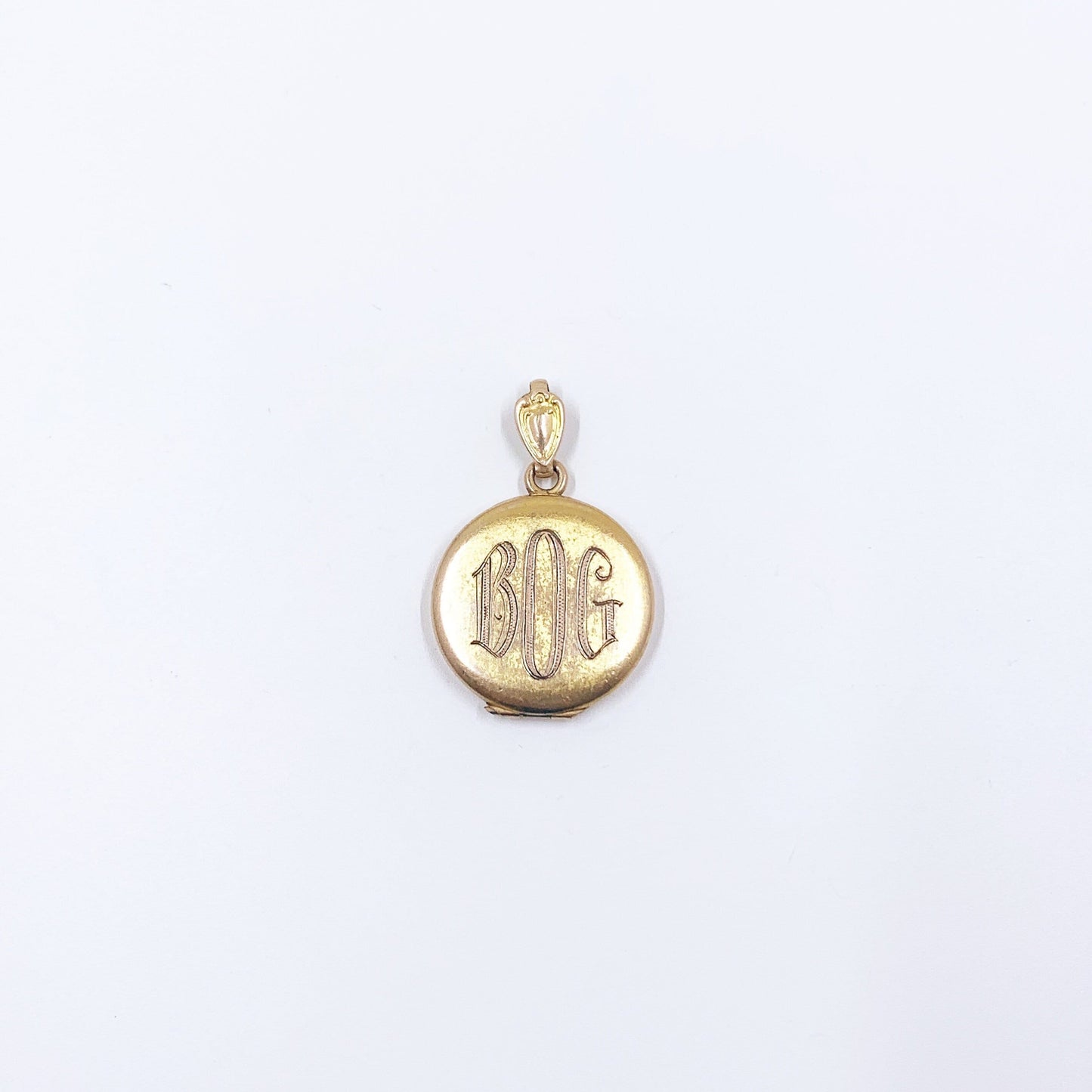 Antique Gold Filled Monogrammed Round Locket | BOG Monogram Bliss Brothers CO Locket