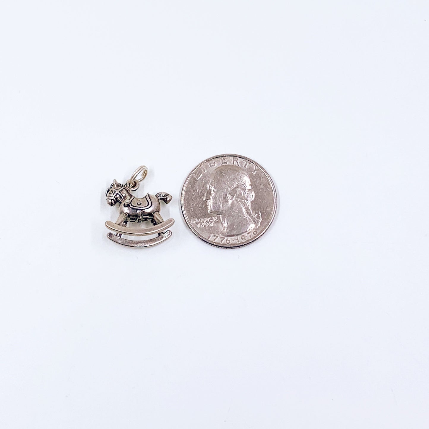 Vintage Sterling Silver Rocking Horse Charm | 3D Rocking Horse Charm