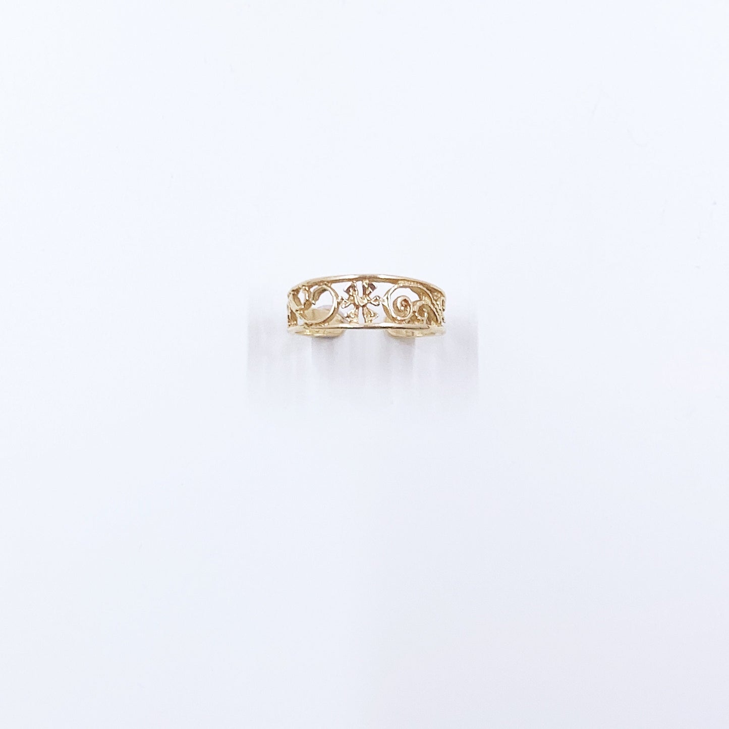 Estate 14k Gold Filigree Floral Toe Ring