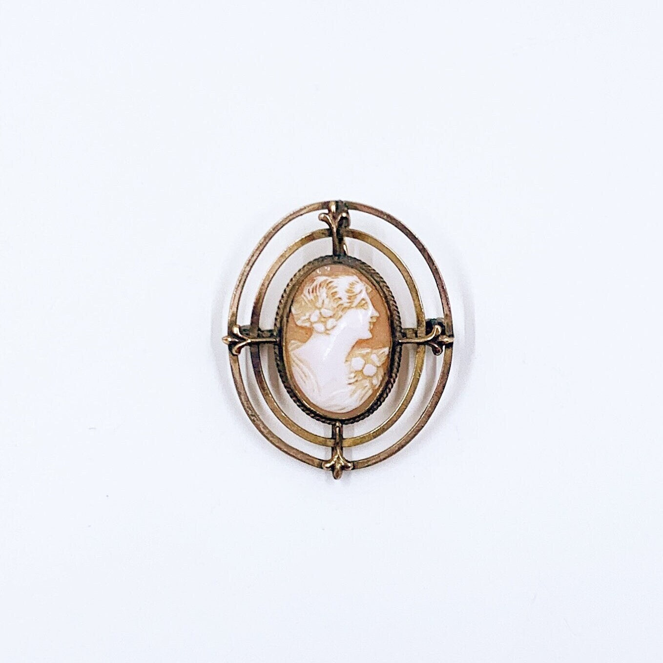 Vintage Gold Filled Cameo Brooch and Pendant