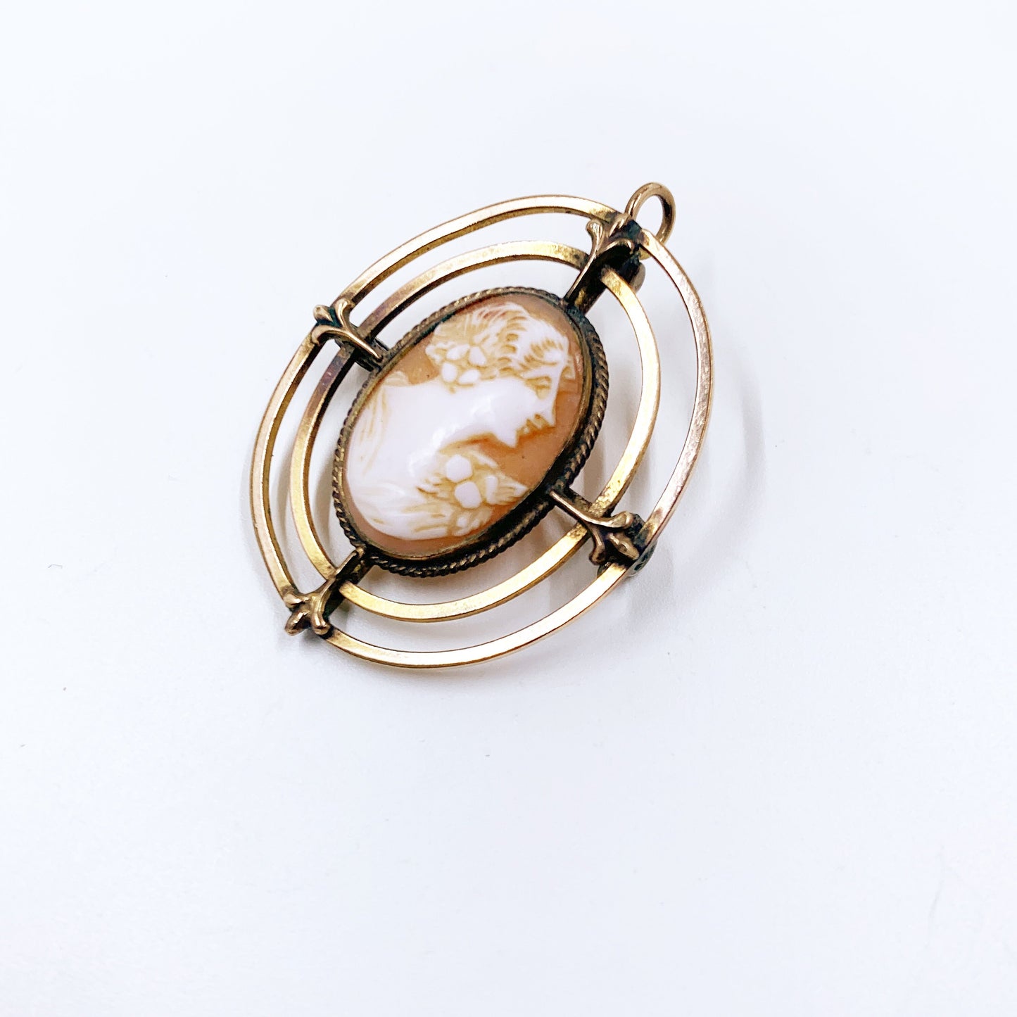 Vintage Gold Filled Cameo Brooch and Pendant