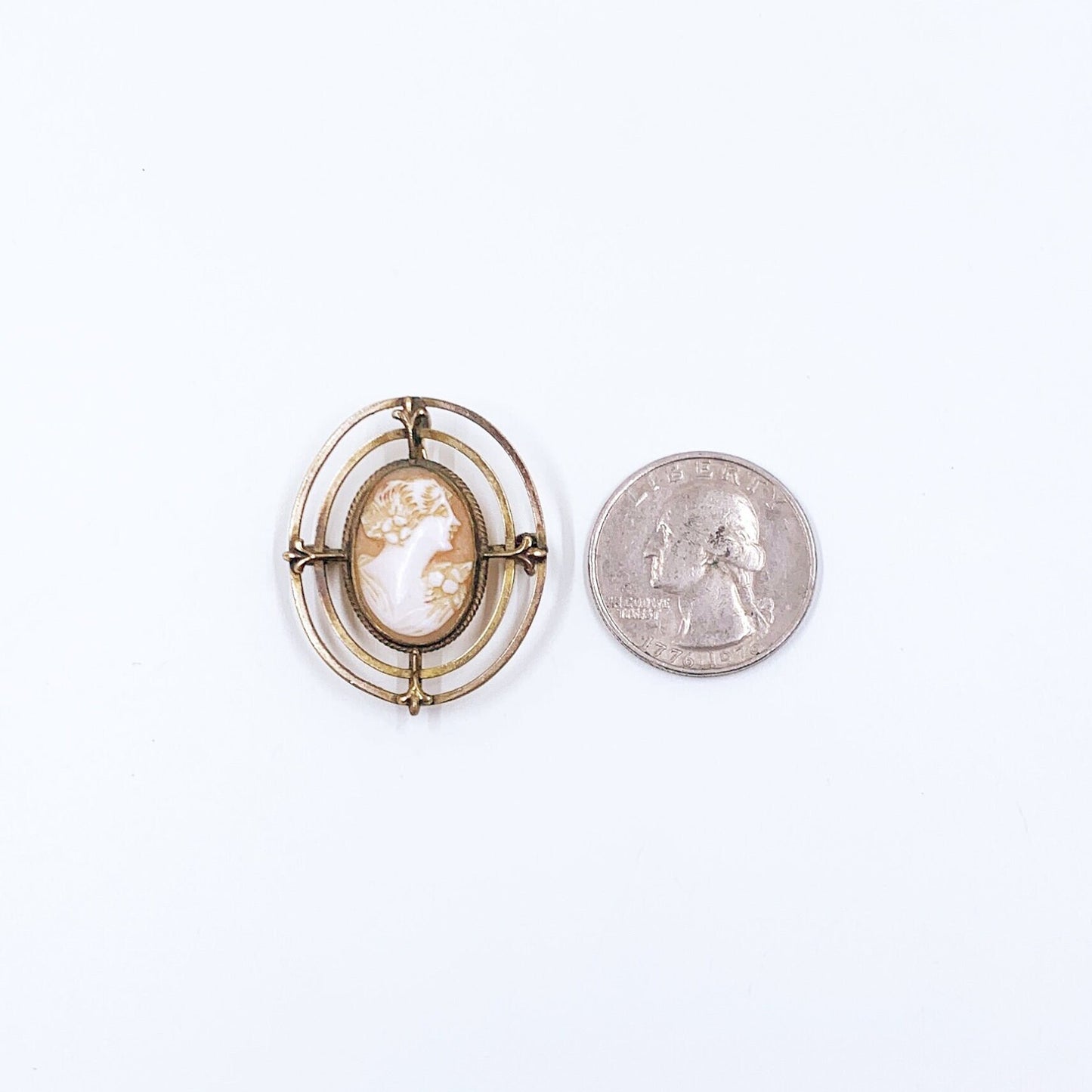 Vintage Gold Filled Cameo Brooch and Pendant