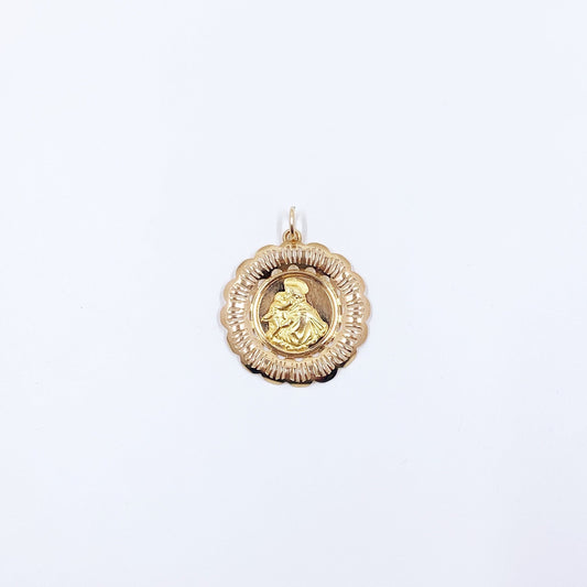 Estate 18K Gold Saint Joseph Pendant, San Giuseppe Pendant, Joseph and Jesus Charm