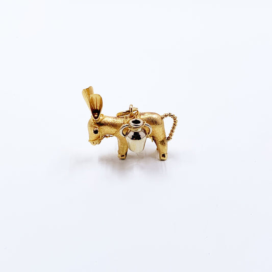 Vintage 19.2k Portuguese Gold Donkey Charm Pendant | 800 Portuguese Gold Burro Charm