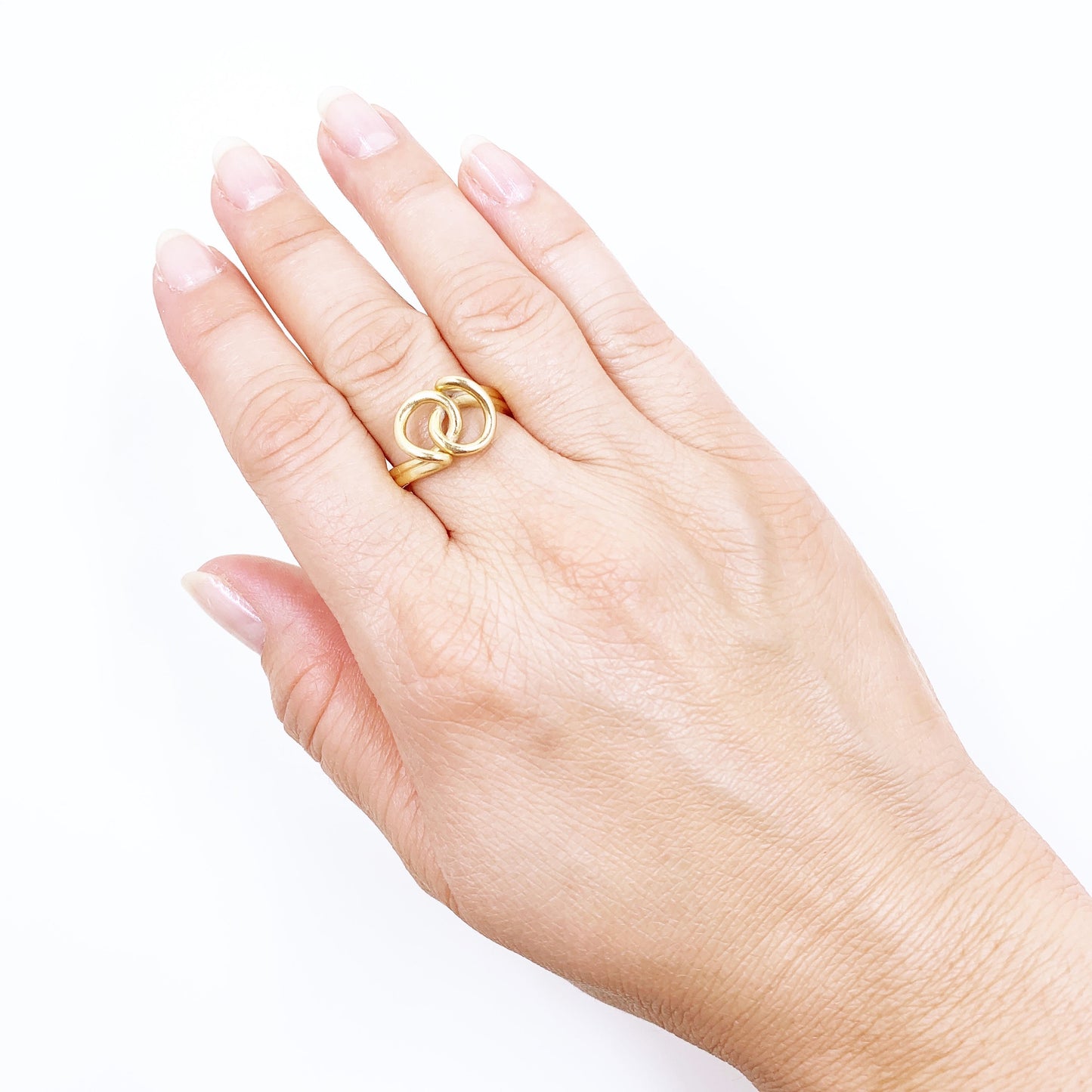 Estate 14K Gold Abstract Loop Ring | Size 7.5 Ring