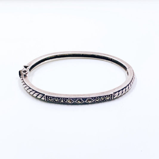 Judith Jack Sterling Marcasite Cable Accent Bangle Bracelet