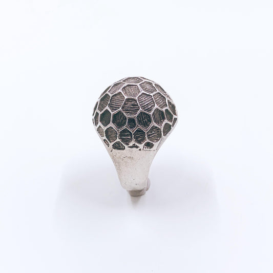 Vintage Mexican Modernist Honeycomb Ring, Size 7.5 Ring