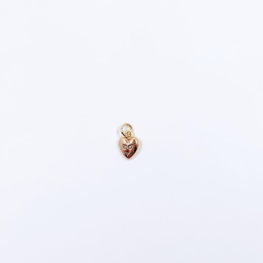 Victorian Puffy Heart with Seed Pearl Charm, 14K Gold Conversion Charm