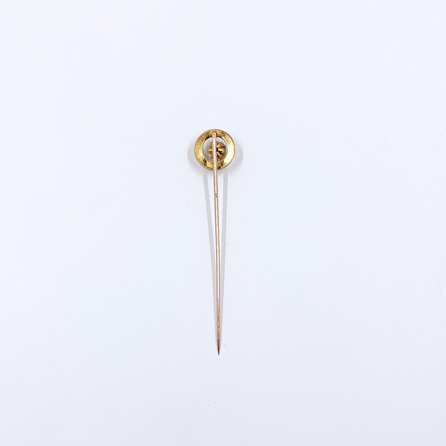 Victorian 10K Gold Diamond Stick Pin, Buttercup setting