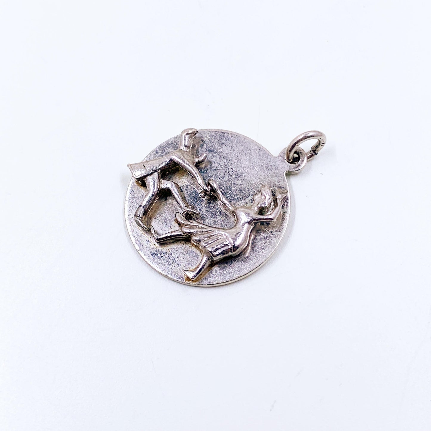 Vintage Sterling Couple Dancing Charm, Sterling 3D Dancers Pendant