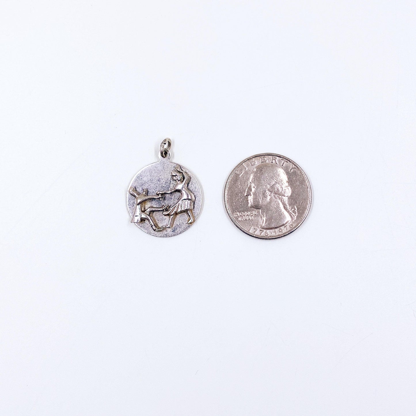 Vintage Sterling Couple Dancing Charm, Sterling 3D Dancers Pendant