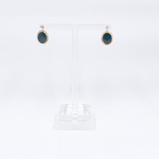 Estate 14K Gold Onyx Drop Earrings