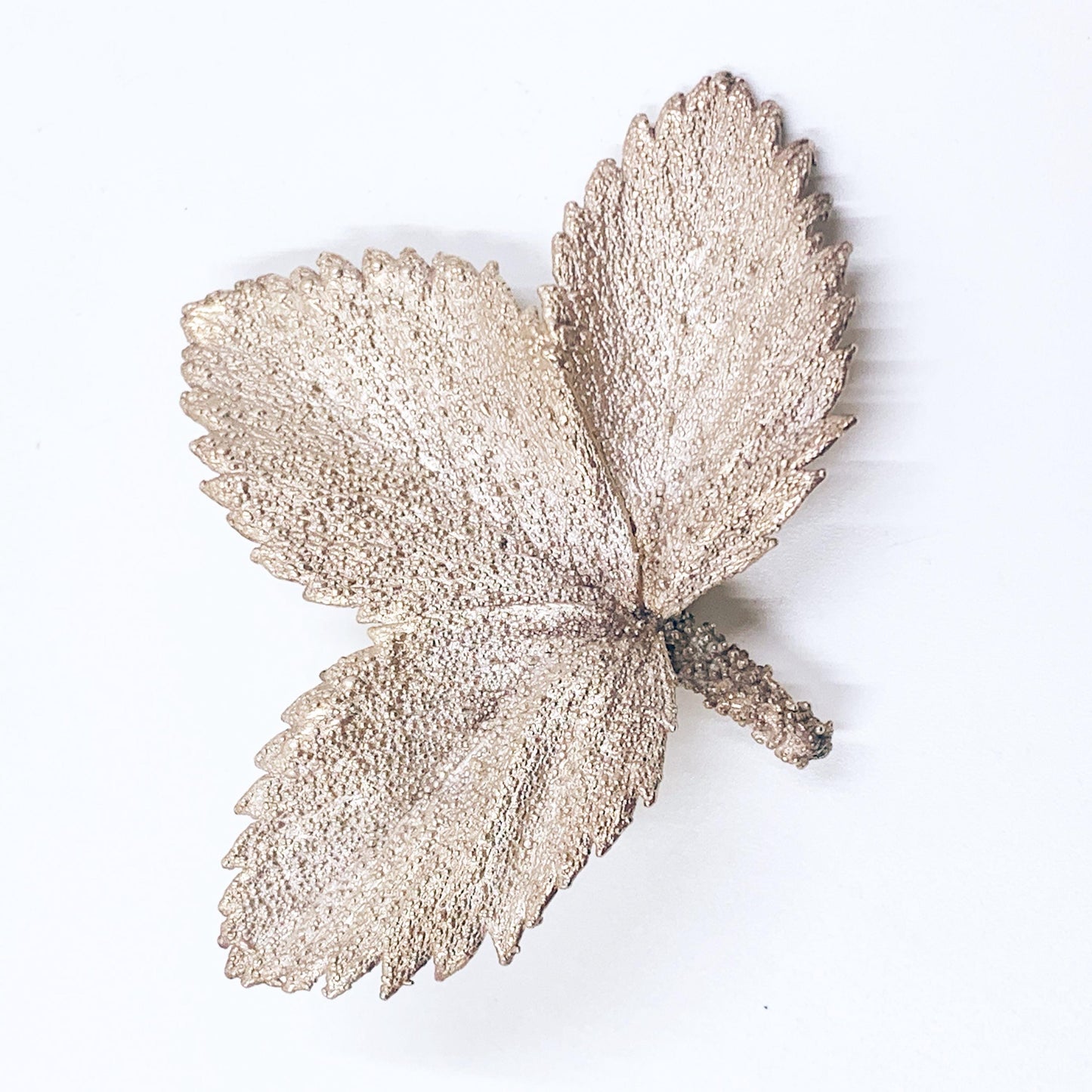 Vintage Flora Danica Modernist Silver Leaf Brooch
