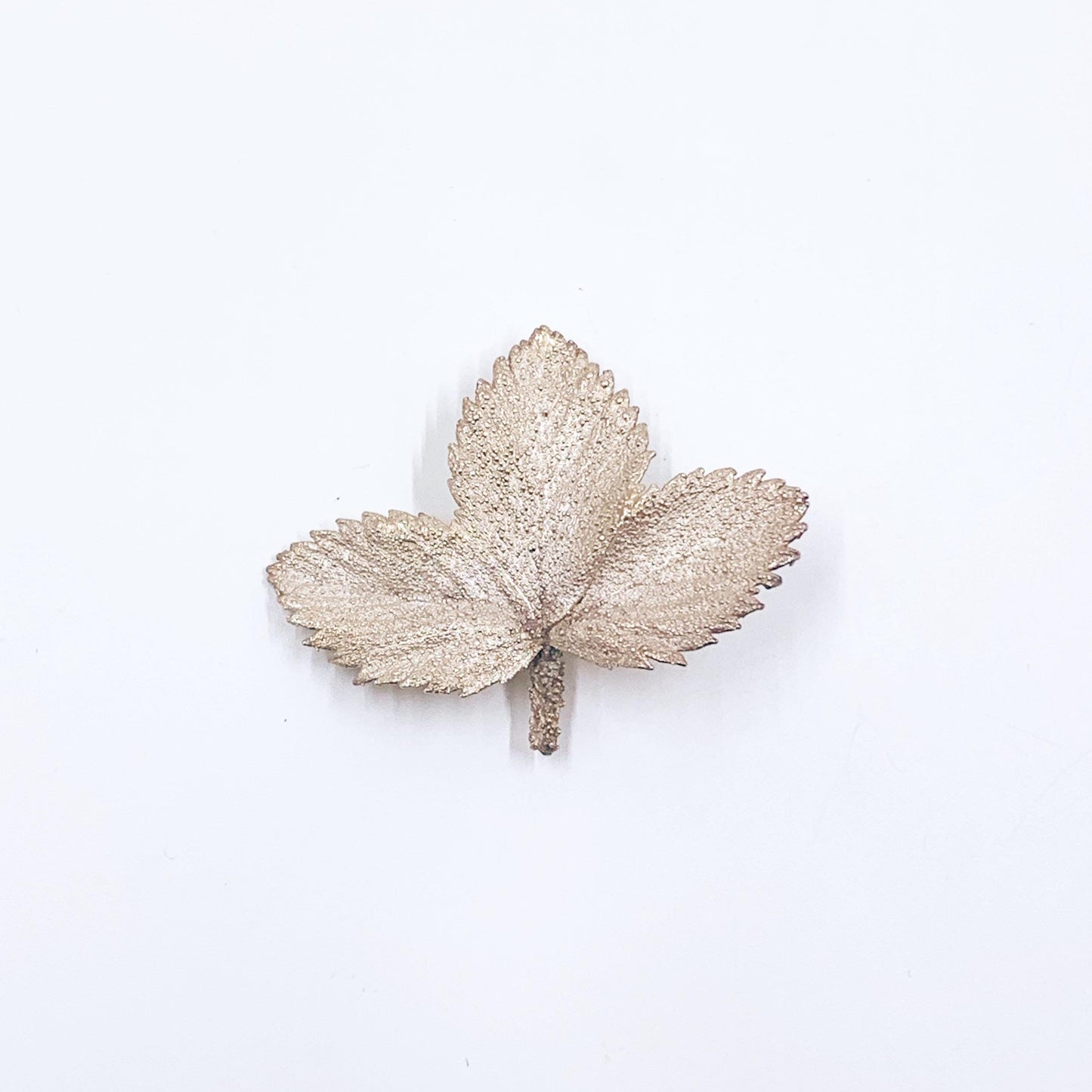 Vintage Flora Danica Modernist Silver Leaf Brooch