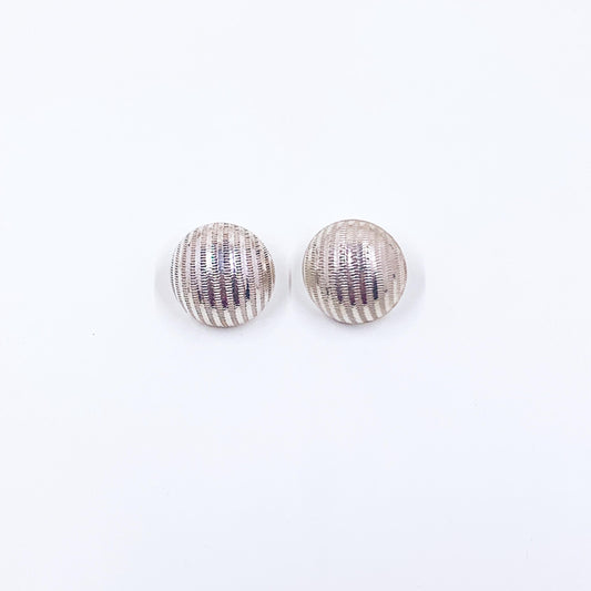 Estate Sterling Silver Unoaerre Textured Dome Stud Earrings