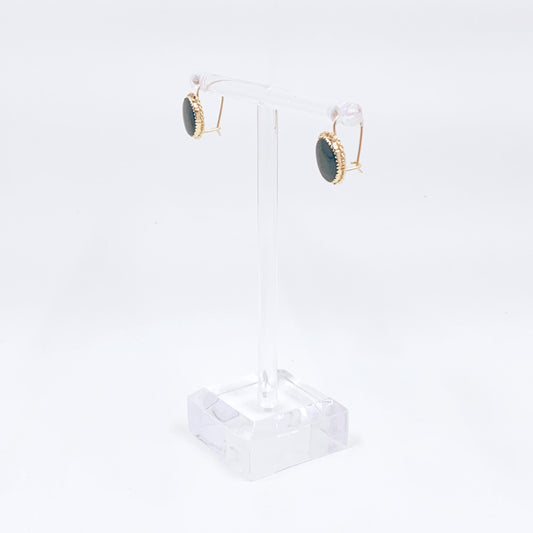 Estate 14K Gold Onyx Drop Earrings