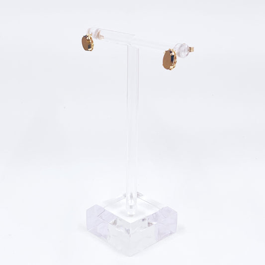 Estate 14K Gold Tiger's Eye Stud Earrings, 14K Small Studs