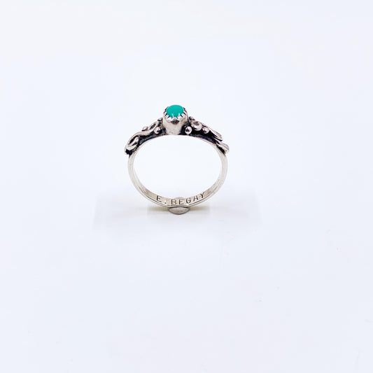 Vintage Sterling E. Begay Turquoise Ring, Size 6 3/4 Ring