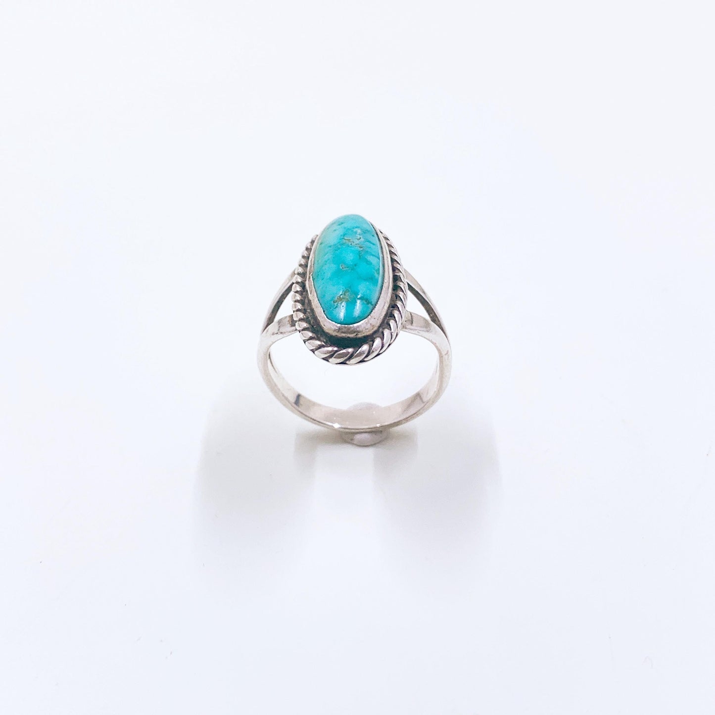 Vintage Navajo Sterling Tony Guerro Turquoise Ring, Size 6 3/4 Ring