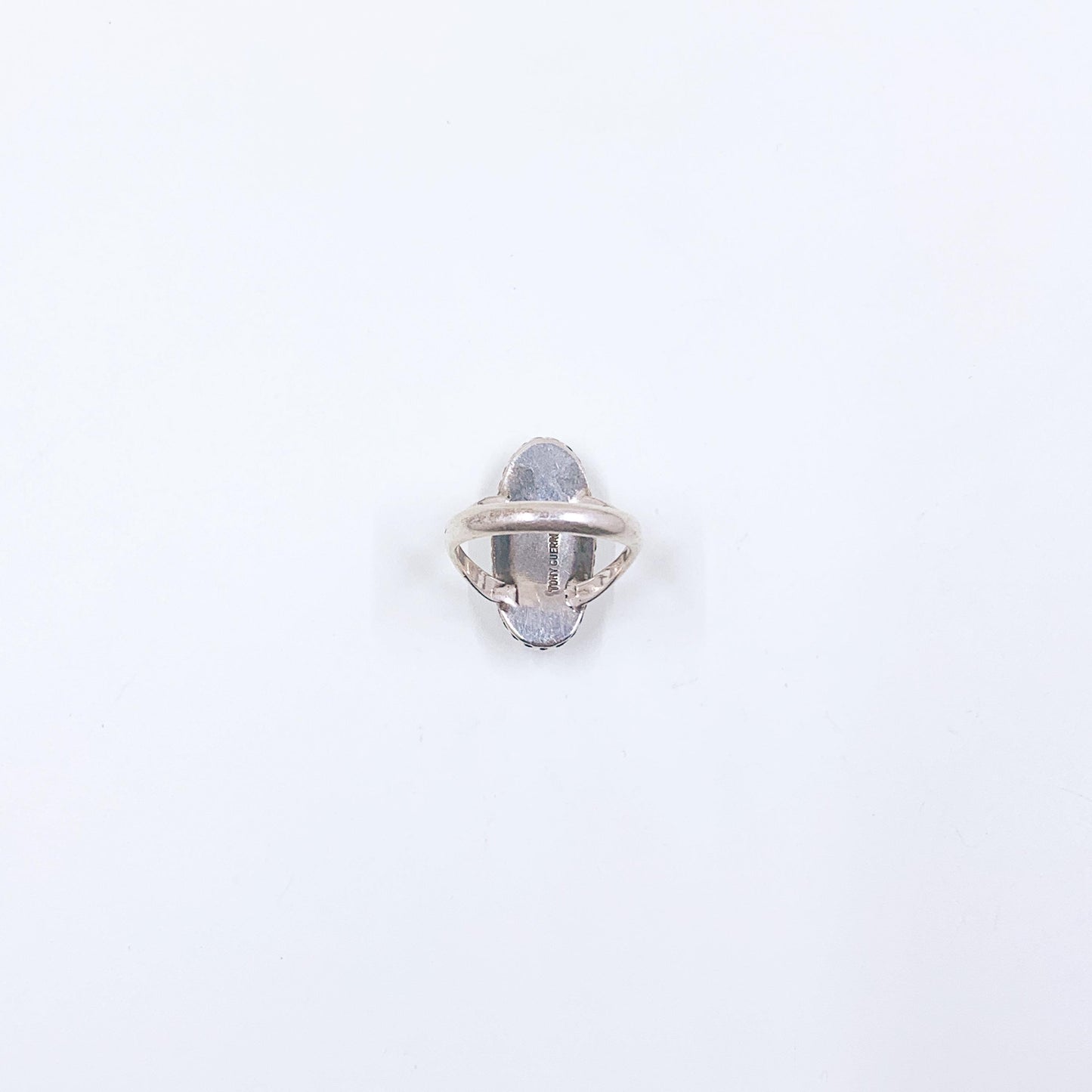 Vintage Navajo Sterling Tony Guerro Turquoise Ring, Size 6 3/4 Ring