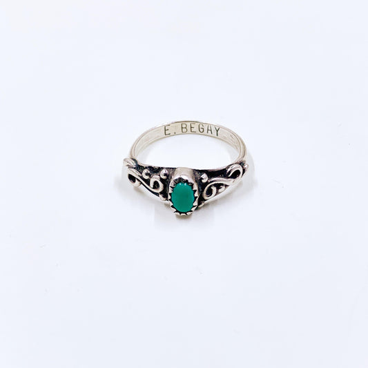 Vintage Sterling E. Begay Turquoise Ring, Size 6 3/4 Ring