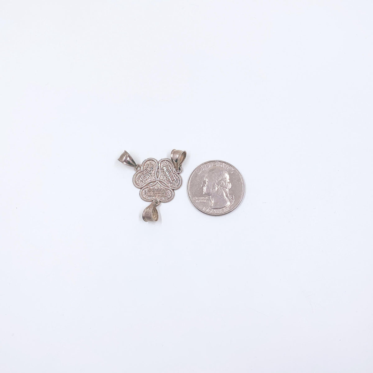 Sterling Silver Friends Heart Charm Set, Uncut Triple Pendant