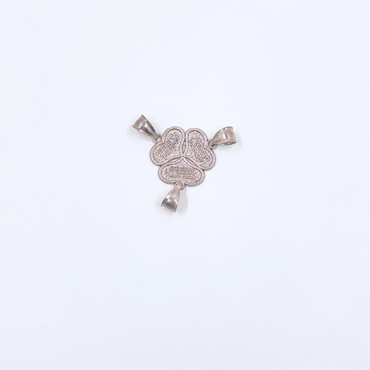 Sterling Silver Friends Heart Charm Set, Uncut Triple Pendant