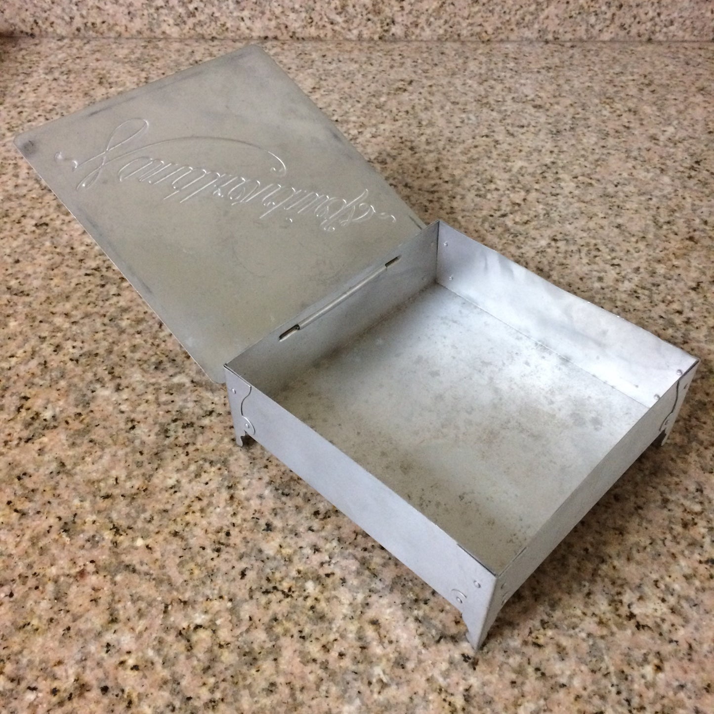 Vintage Handkerchief Aluminum Box | Vintage Aluminum Container