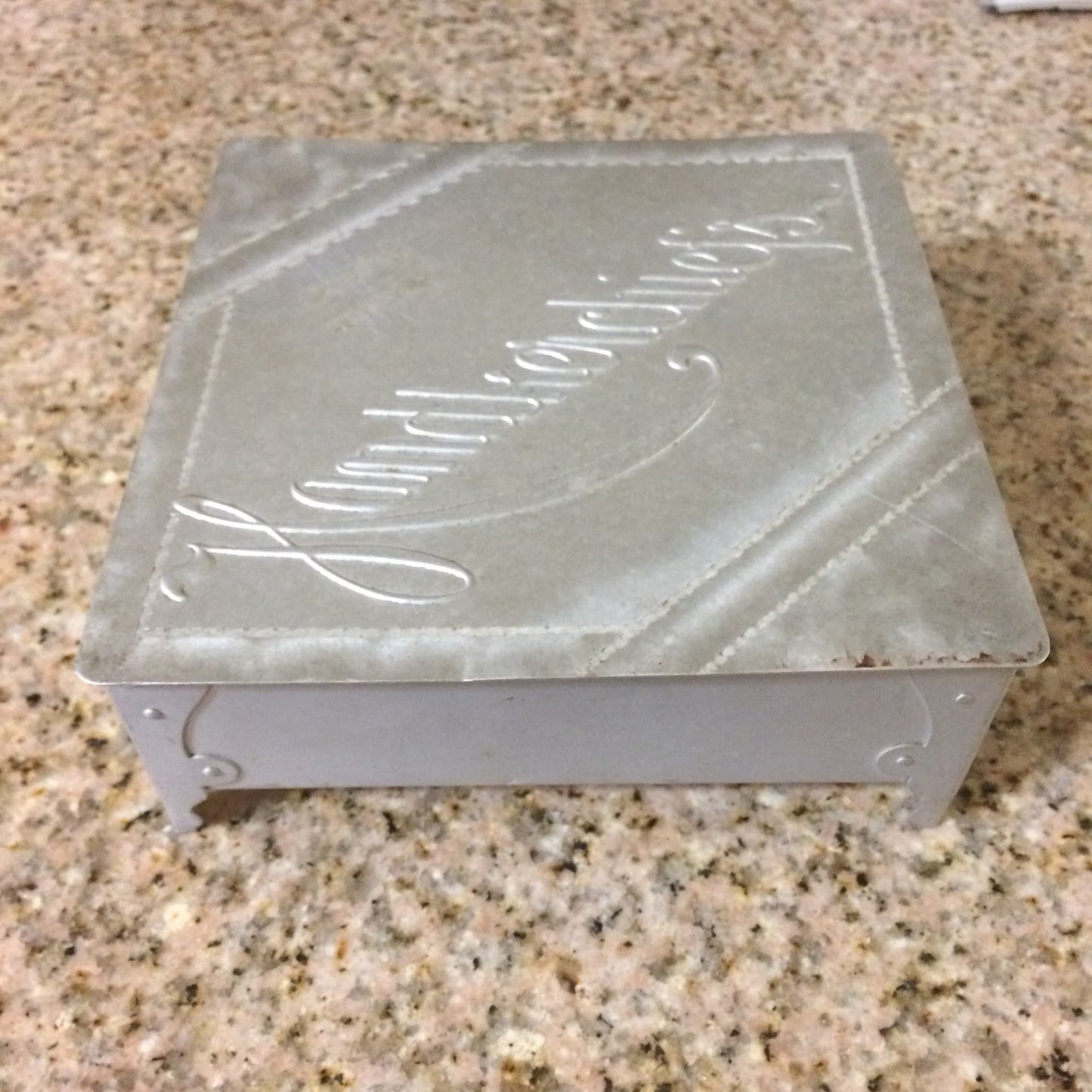 Vintage Handkerchief Aluminum Box | Vintage Aluminum Container