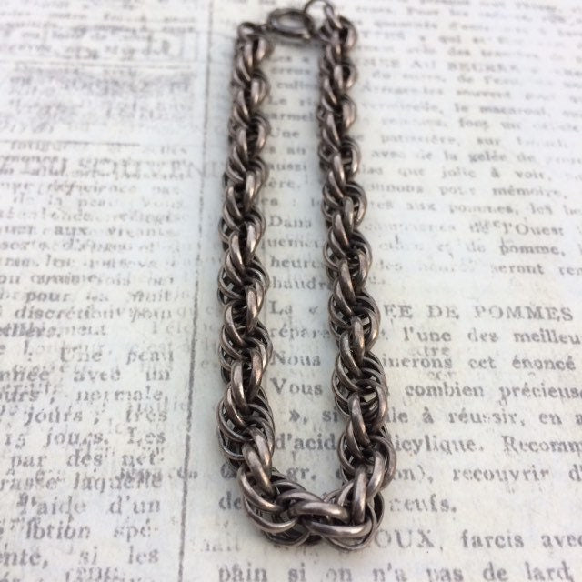 Vintage Silver Rope Bracelet | Rope Chain Link Bracelet