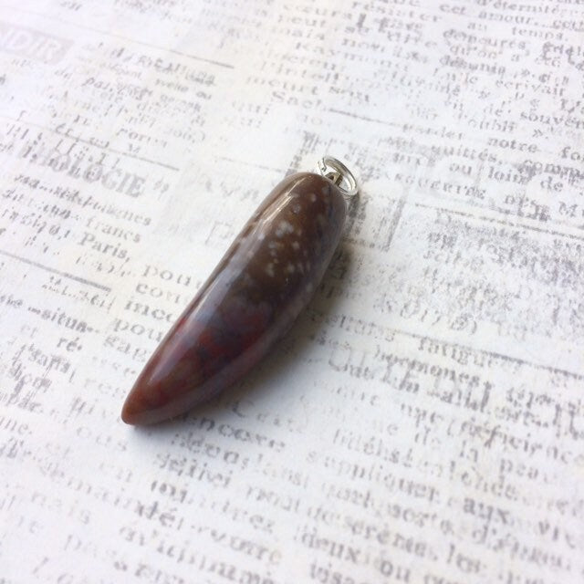 Vintage Jasper Corno Charm | Jasper Tusk Pendant | Red Stone