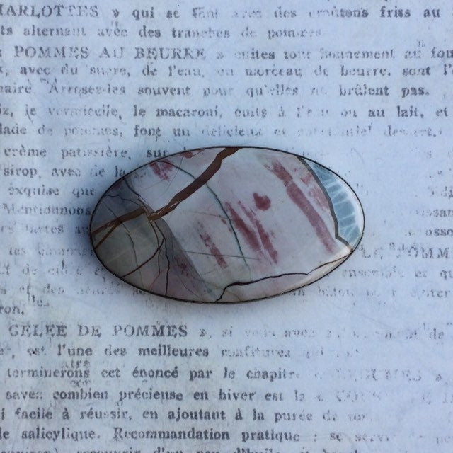 Silver Picture Jasper Pendant and Brooch | Handmade Jasper Stone Pendant