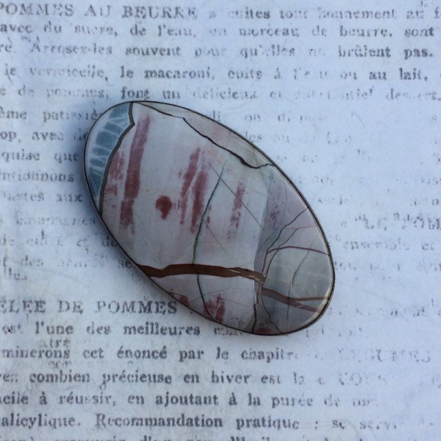 Silver Picture Jasper Pendant and Brooch | Handmade Jasper Stone Pendant