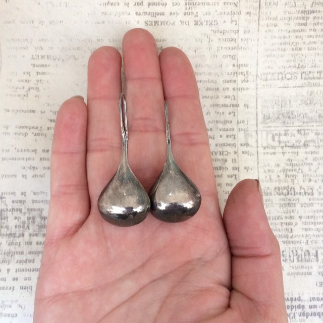 Vintage Silver Modernist Drop Earrings | Silver Rain Drops