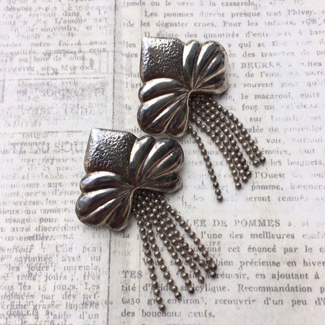 Vintage Silver Fringe Earrings | Italian Silver | Dangle Earrings