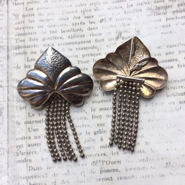 Vintage Silver Fringe Earrings | Italian Silver | Dangle Earrings