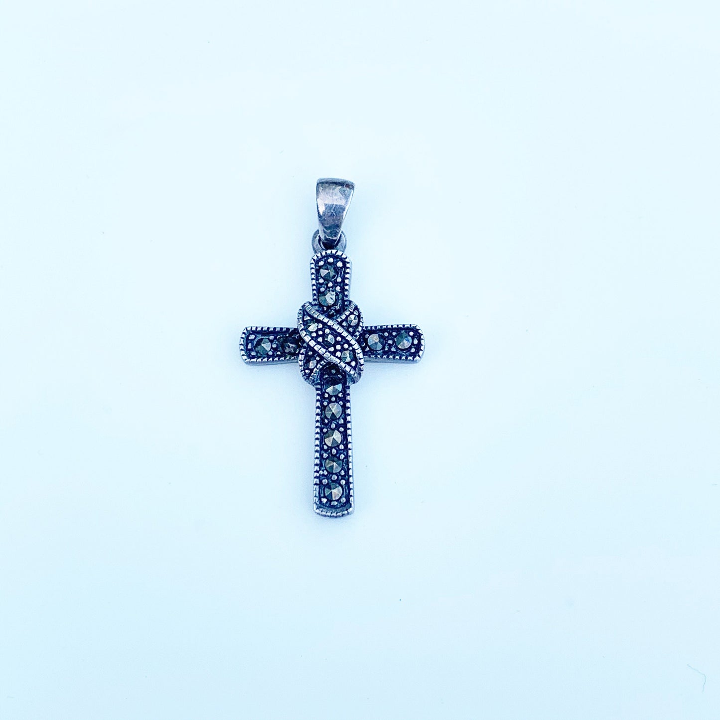 Vintage Silver Marcasite Cross