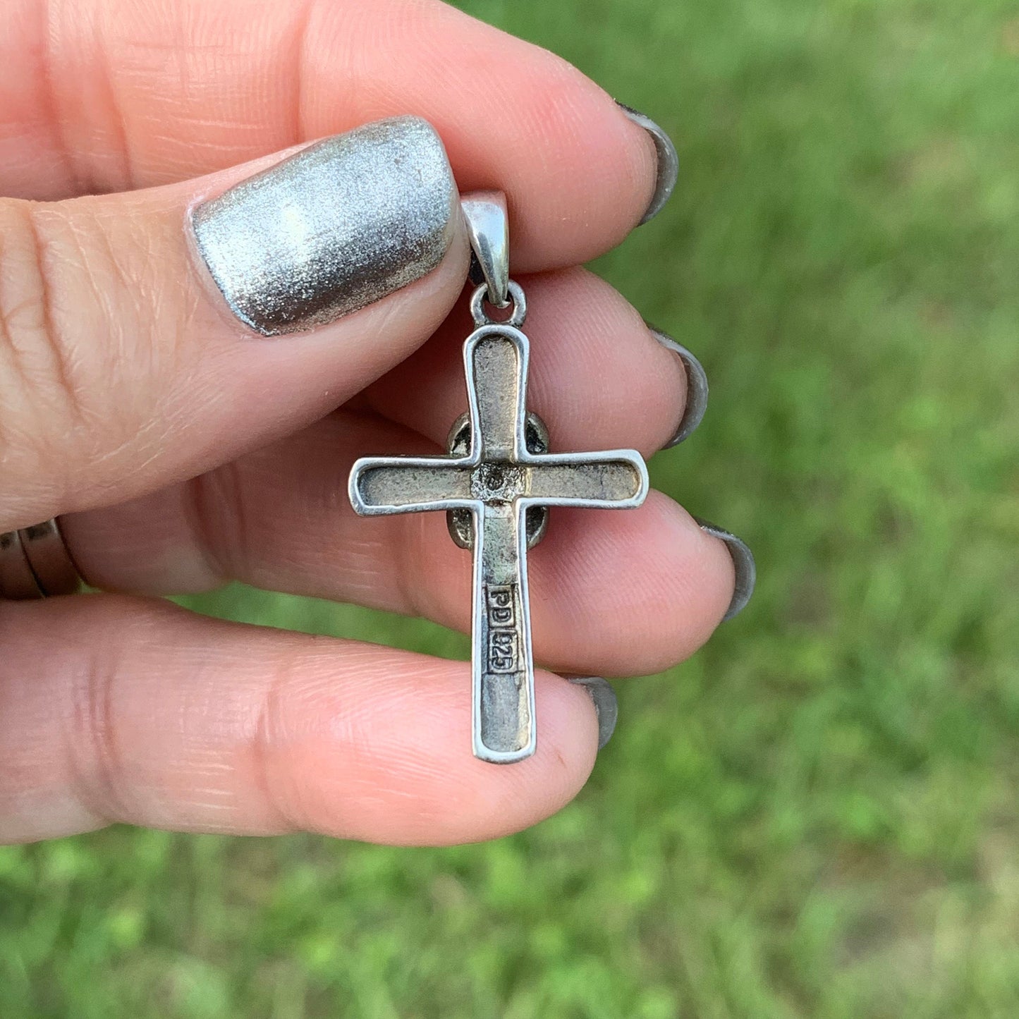 Vintage Silver Marcasite Cross