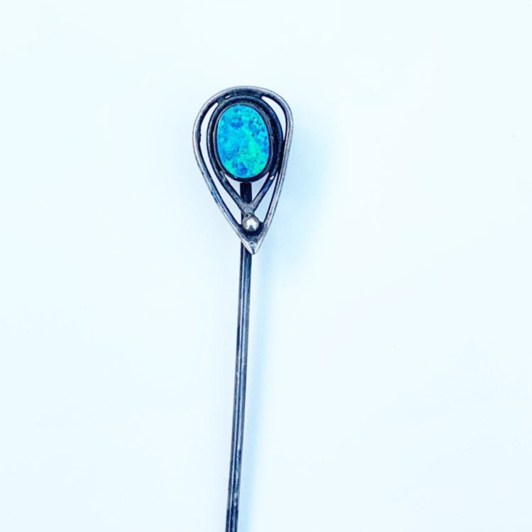 Vintage Opal Stick Pin | Opal Doublet | October Birthstone