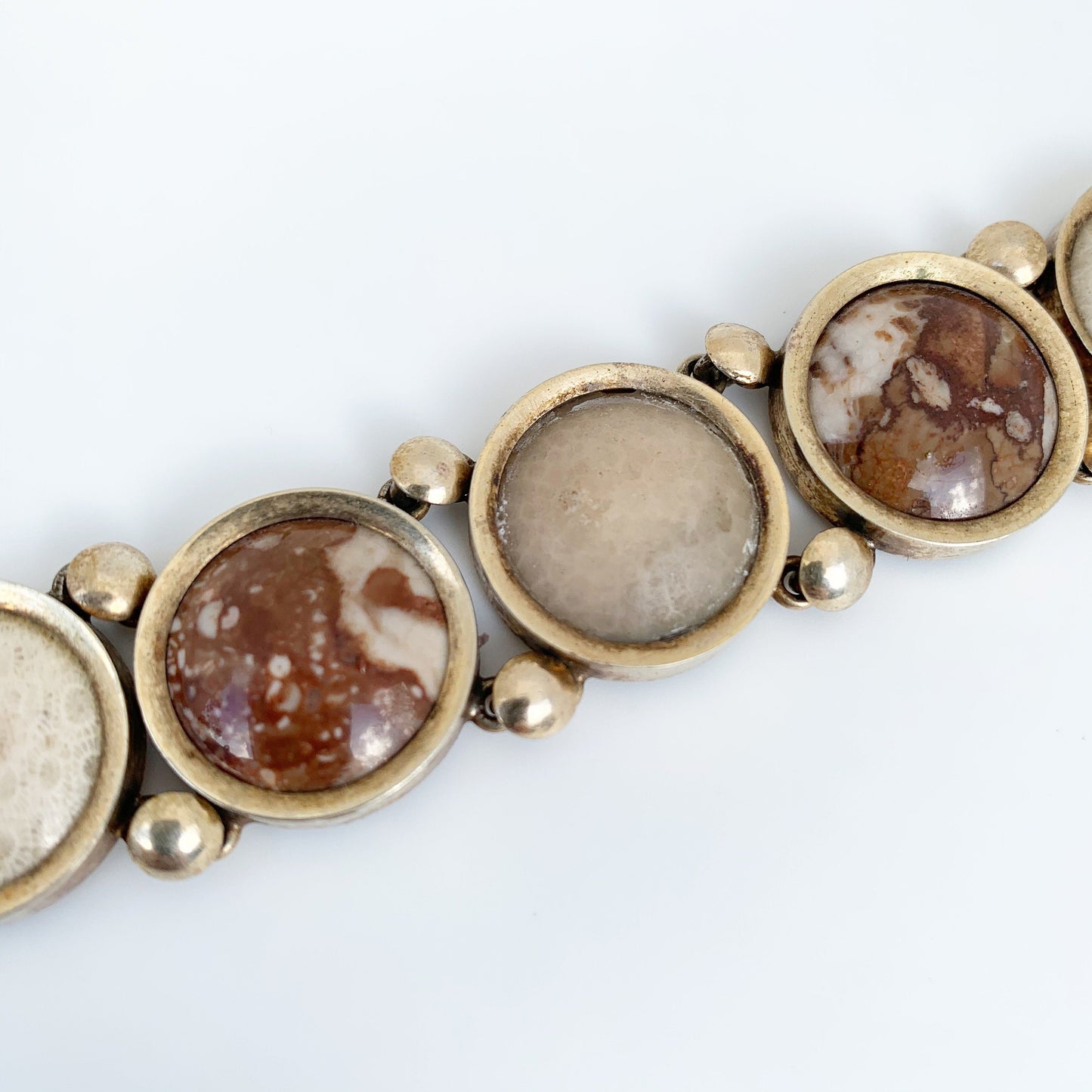 Vintage Jasper and Fossil Coral Bracelet