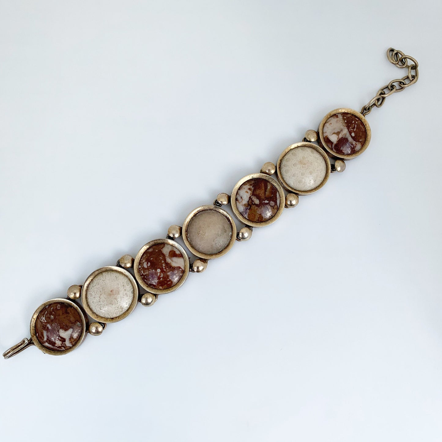 Vintage Jasper and Fossil Coral Bracelet