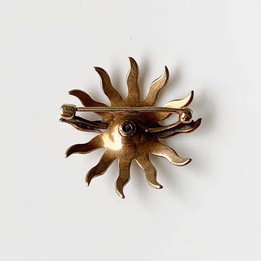 Victorian Starburst Seed Pearl Brooch