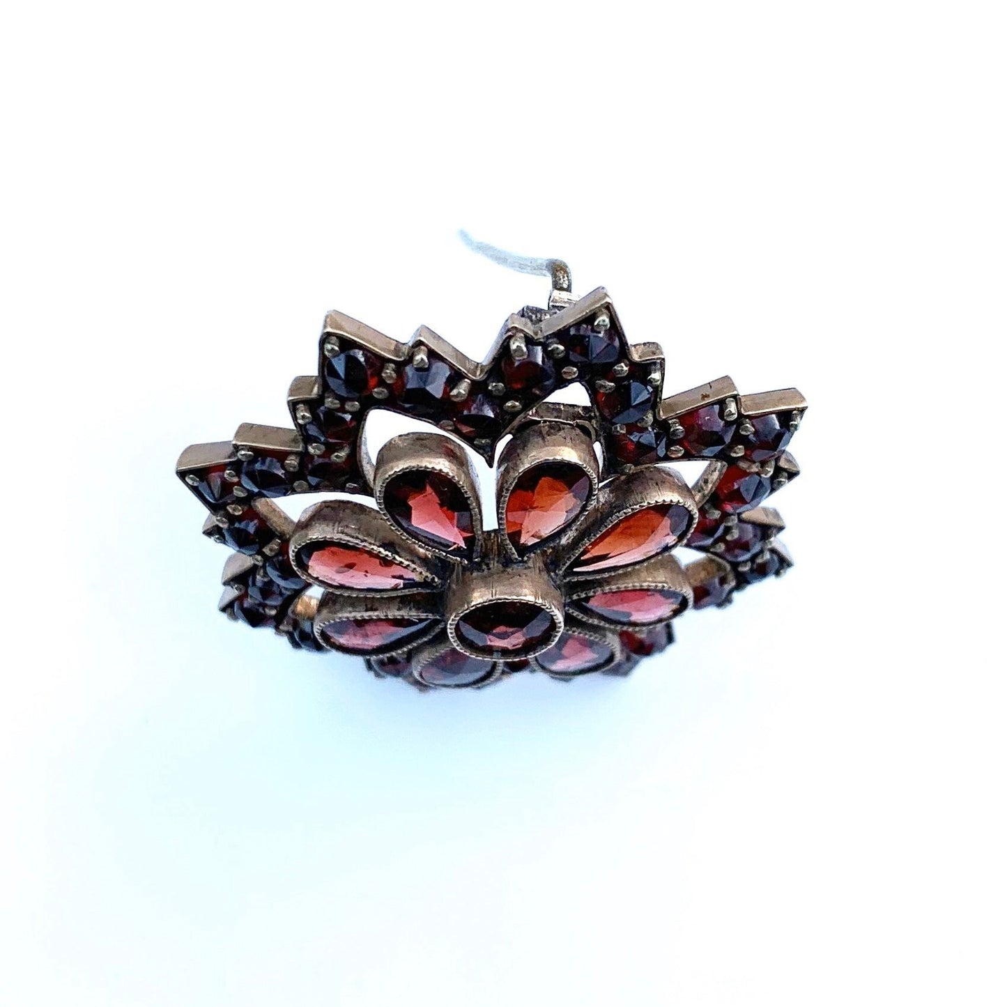 Victorian Garnet Flower Cluster Brooch | Rose Cut Garnet Brooch